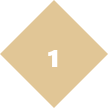 Numerical digit "1" on a beige diamond with a black border.